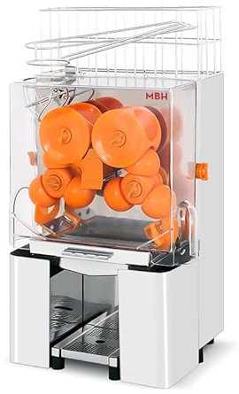 MBH - Exprimidor de naranjas automático industrial para hostelería. Máquina exprimidora de zumo eléctrica profesional para supermercado y cafetería.