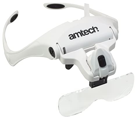 Amtech, Lunettes de tête grossissantes S2912, élégantes et confortables, monture ergonomique, adaptées à toutes les tailles de tête