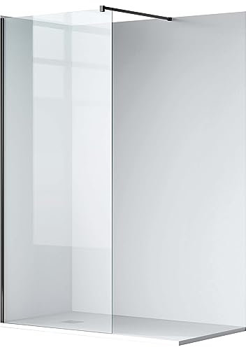 Balneo Schwarz Duschwand Glas - Hochwertige Duschabtrennung 120 x 200 cm- Easy Clean Beschichtung - Duschglaswand 8 mm Hartglas Hydrofähig - Flexibler Einbau Links/Rechts - Ideal für Walk In Dusche