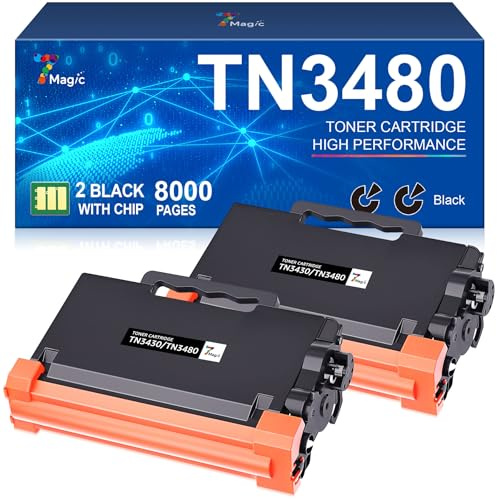 7MAGIC TN3480 TN3430 Ersatz für Brother HL-L5100DN Toner 2 Schwarz | TN 3480 für HL-L5100DN MFC-L5750DW MFC-L5700DN HL-L5200DW DCP-L5500DN HL-L6400DW HL-L5000D HL L5100DN TN-3430 TN3430