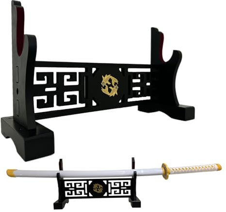 Dfdvye katana holder samurai sword display stand Rack Wand Wakizashi Velvet Padded zoro sword Cosplay Demon Slayer Weapon Display Stand 1 Tier
