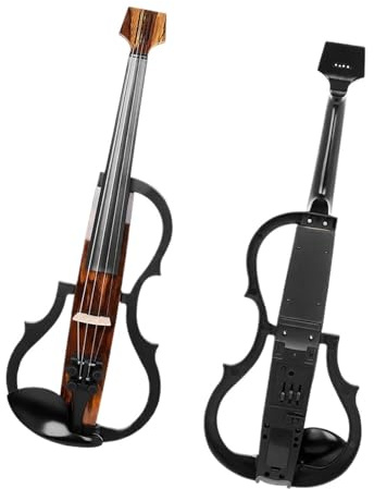 strumento violino Applicabile Al Violino Elettrico 4/4 In Fibra Di Carbonio Con Custodia Per Il Trasporto Dell'arco, Cavo Per Cuffie, Poggiaspalla