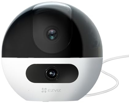 EZVIZ Dual-Lens 2K+ Indoor Security Camera, Dual-Band WiFi 6, Wired (C7) | Human/Pet Detection, Dual-Lens Camera Indoor, 360° Pan Tilt, Starlight Colour Night Vision, Auto Tracking, Two-Way Calling