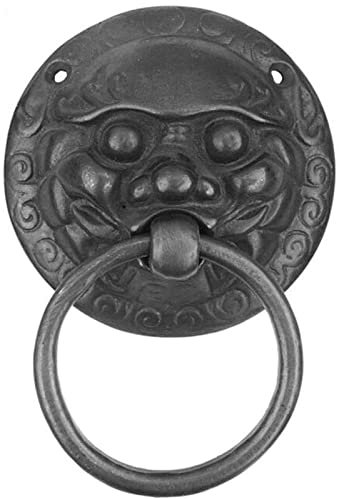 SANZHEN Türklopfer, antiker Messing-Türklopfer, Türgriff mit Ring, altmodischer klassischer Griff aus Messing, schwarz, 13,8 cm
