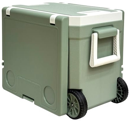 JUST-V 32L Insulated Portable Cooler with Heavy Duty Wheels & 2 Camping Chair Keeps Ice for up to 5 Days, Great for Beach, Camping, Tailgating, Sports, & More