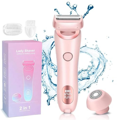 CHENRI SkinGlow Pro - Nano-rasoir pour une peau douce et soyeuse en quelques secondes, Edition Pro 2024 2-en-1, Divanity Skin Glow Rasoir avec affichage numérique pour Femme (Rose)