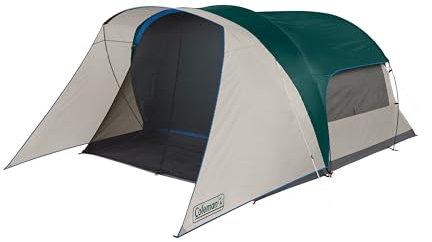 Coleman 4-Person Cabin Camping Tent with Screen Room Evergreen