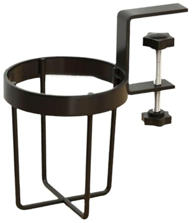 BBTISG Edelstahl Schreibtisch Getränkehalter, Anti-Rutsch, Galvanisiert, für Schreibtisch oder Tisch, Kaffeetassen, Wasserflaschen (schwarz)