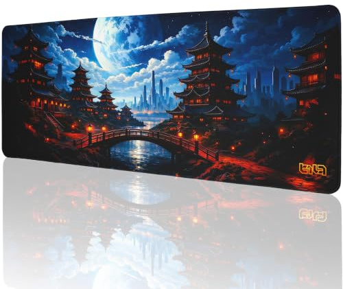 Tilt Gaming Mauspad 800x300 mm - 4 mm rutschfeste Schreibtischunterlage Groß - Speed-Oberfläche & HD-Druck - Maschinenwaschbar Mousepad XL für Gaming und Büro - Two Worlds Desk Mat