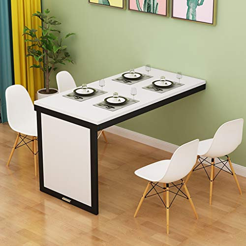 IUBGFTO Wandtisch, klappbarer Wand-Bodentisch, Holzschreibtisch für Küche, Esszimmer, Büro, Arbeitszimmer, Weiß (Stil 1, 90 x 60 x 75 cm)