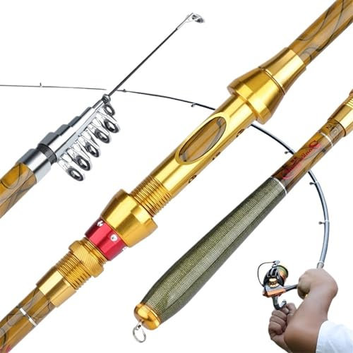 yixinzi-2024 Angelruten 1,8-3,6 M Top Qualität Teleskop Angelrute M Power Carbon Fiber Pole Reise Stange Karpfen Angeln Tackle Angelrute Teleskoprute(2.7m)