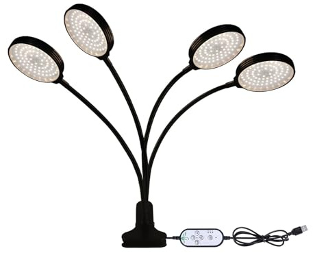 Grow Light, Lámpara LED Phyto de espectro completo de 15 W de un solo cabezal, luz for cultivo de frutas y verduras, luz for cultivo de plantas de interior Sunshine,para plantas de interior(4 pcs Sun