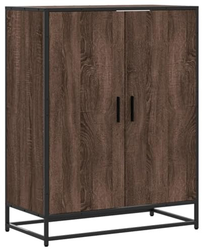vidaXL Skoskåp brun ek 75x38x97,5 cm konstruerat trä och metall, skoförvaring, skoskåp, sko hylla, sko förvaring, sko skåp, sko hyllor, hallförvaring