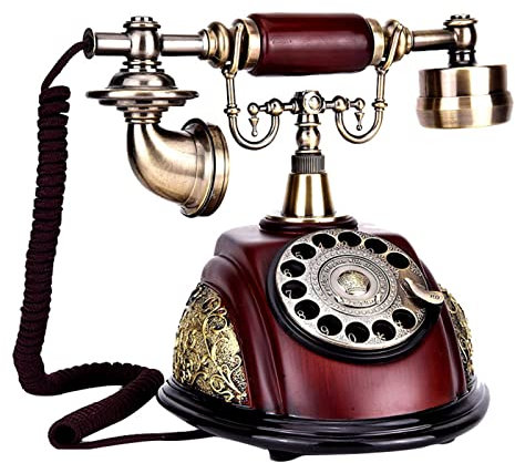 HPTHLY Téléphone de Bureau Filaire rétro Téléphone Fixe à Cadran Rotatif avec Fonction de Recomposition Téléphone analogique de Style Ancien pour la Maison et Le Bureau