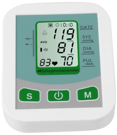 BEBEMOKO Tensiomètre Vocal Pour Bras Moniteur De Fréquence Cardiaque Avec Écran Lcd Visualisation Facile Pression Artérielle Et Du Pouls