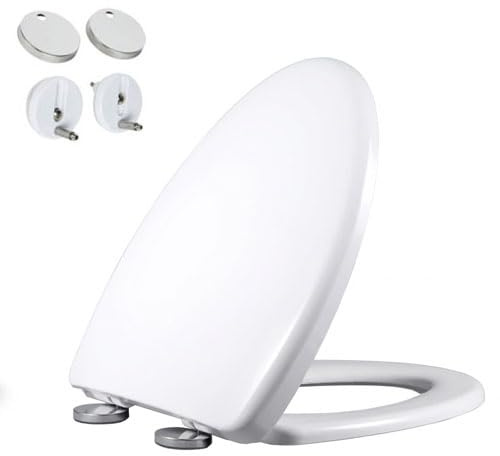 Soft Close Toilet Seat with Quick Release for Easy Cleaning, Top Fixed
