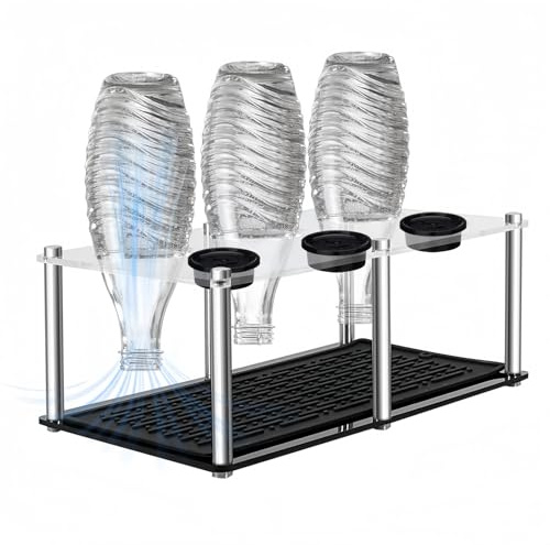 VIQWYIC Flashenhalter für Sodastream, Abtropfständer für Soda Stream Crystal und Emil Flaschen, Sich weigern zu kratzen