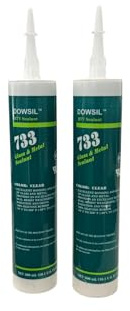 DOWSIL 733 Glass-Metal Sealant Silicone Clear 10 oz (2-Pack)