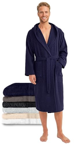 Twinzen - Bademantel Herren 100% Baumwolle Oeko-Tex
