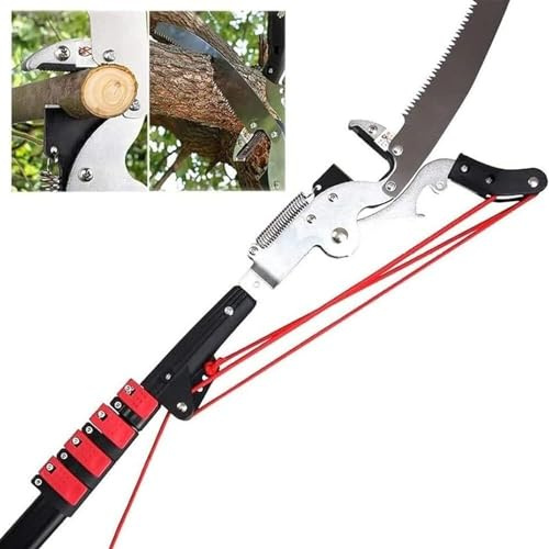 Pole Pruning Saw, Manual Telescopic Tree Pruning Pole Saw 18 ft Or 24 ft Aluminum Alloy Pole and Steel Blade(18ft)