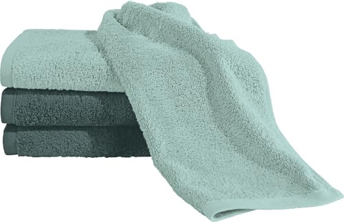 Erwin Müller Gästetuch Bühl 4er-Pack Jade/Oliv Größe 30x50 cm - besonders flauschig, voluminös, äußerst saugfähig