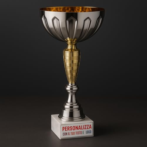 Coppe Trofei Personalizzati Premiazioni con Targhetta Inclusa per 1º‑2º‑3º 4° 5° posto 39 36 33 29 28 cm – Ideali per Sport, Eventi, Fantacalcio, Calcio, Tennis, Padel, Bigliardo e Giochi (36 cm)