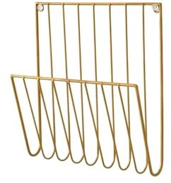 YYLMKMFC Organizador de escritorio for archivos, revistero, soporte de pared for archivos, organizador de correo de hierro, periódicos for cartas, carpetas.(Gold)