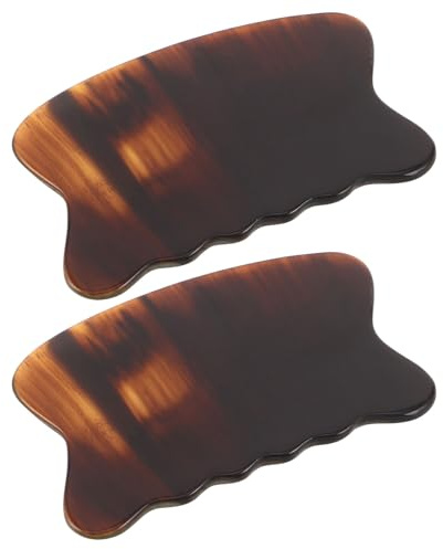 CHICAMPERA 2 St Oxhorn Gua Sha-platta för Ansikte och Ergonomisk Skrapningsverktyg för Muskelavslappning och Hälsobefrämjande Massage Lämplig för Spa och Hemmabruk