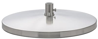 Daylight D52107 – Base da Tavolo per Lampade Slimline – Base Ponderata 2,35 kg, Metallo, Acciaio Inox Spazzolato, Ø 22 cm, Antiscivolo e Antigraffio