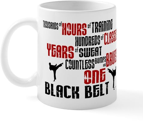 CafePress ONE Black Belt 2 Mug 11 oz (325 ml) Ceramic Coffee Mug