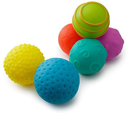 Playkidz Pelotas sensoriales para bebés - Pelotas Suaves y texturizadas para bebés y niños pequeños - Paquete de 6 superduraderas - Juguete para aliviar el estrés para niños