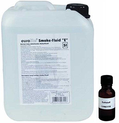 5 Liter Eurolite E (Extrem) Nebelfluid + 30 ml Duftstoff Limette-Zitrone, Smoke-Fluid, Nebel-Fluid-Flüssigkeit für Nebelmaschine