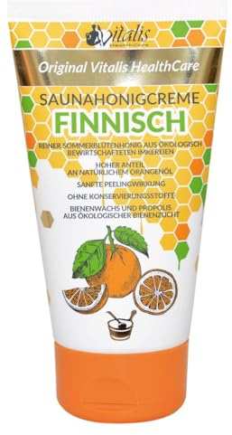 Saunahonig-Creme, 150g Finnisch | wirkt beruhigend und entspannend | Perfekt nach dem Saunagang geeignet | mit Peeling-Effekt | 100% natürlich ohne Chemie und Konservierungsstoffe