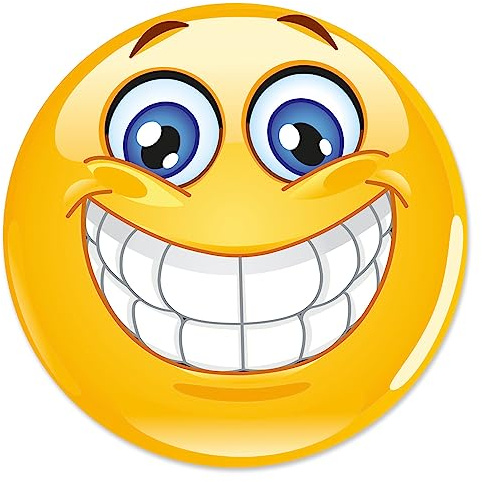 younikat Mauspad mit Smile-Motiv I Ø 22 cm rund I Happy Mousepad in Standard-Größe rutschfest I Lachen Grinsen Smile I gelb I dv343