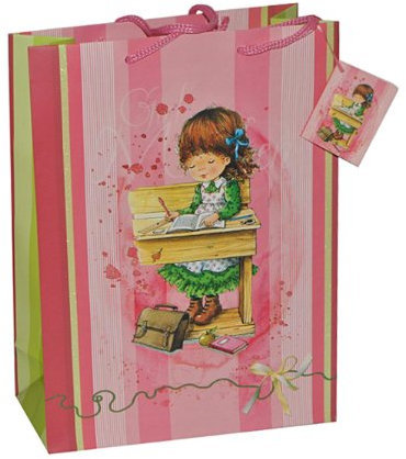alles-meine.de GmbH Geschenkbeutel/Geschenktasche Mädchen klein - Schulanfang Schuleinführung Tüte Beutel Geschenktüte Tasche