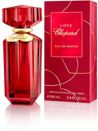 Chopard Love 100 ml – Eau de Parfum für Frauen – Würziger Blumenduft – Prächtige Noten von sechs ausgewählten Rosen, Jasmin, Mandarine und Patchouli – Parfum Damen – Roter Glasflakon