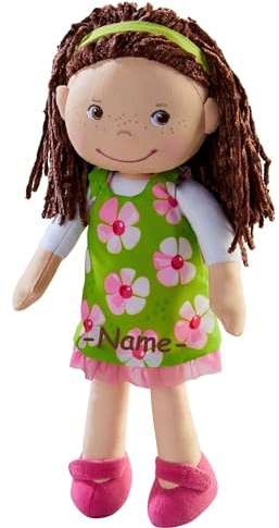 Haba Anziehpuppe Individuell Bestickt mit Name, 30 cm für Mädchen ab 1 Jahr mit Stoffkörper und Funktion