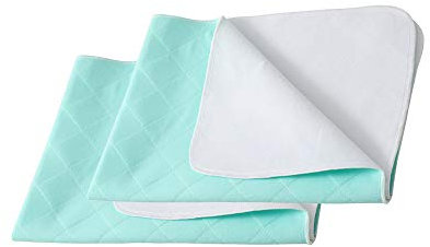 Beedsooth 2er Set Wiederverwendbar Bettunterlage 70×90cm, Wasserdicht und Absorbierend Betteinlagen Waschbare, Schutzunterlage für Kinder oder Erwachsene, Grün