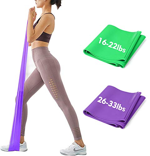 iMoebel Fitness Band Gymnastikband Fitnessbänder - 2 STÄRKEN 8-10kg/12-15kg Premium Lang 1,8/2 Meter Übungsband widerstandsbänder für Yoga, Pilates, Crossfit, Rehabilitation