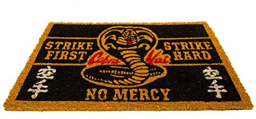 Pyramid Cobra Kai Doormat, (No Mercy Design) 40cm x 60cm Welcome Mat, Front Door Mat and Coir Doormat - Official Cobra Kai Merchandise