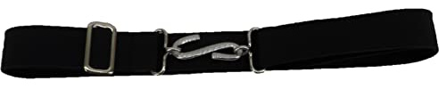 Mazeys Retro Unisex 70s Elastic Snake Belts (All Black)