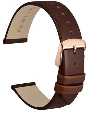 WOCCI Elegante Uhrenarmbänder, Ersatzbänder Echtem Leder, Edelstahlschnalle, 8mm 10mm 12mm 14mm 16mm 18mm 20mm