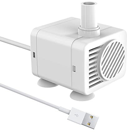 Homvik USB Mini Bomba de Agua Sumergible 200L/H 1.5W para Fuente de Mascotas Acuario Estanque y Pecera Ultra Silencioso Circulación de Agua