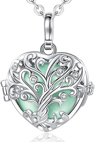 EUDORA Harmony Ball Collana Chiama Angeli Gravidanza Ciondolo Per Donne incinte, Collana Cuore Albero della vita ciondolo con musicale Sfera per Futura Madre Regalo Gioielleria