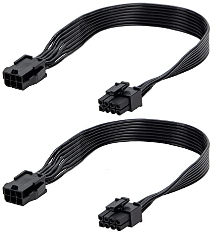 YieJoya Power PCIe 6 Broches vers 8 Broches PCI Express Lot de 2 câbles Adaptateur 6 Broches vers 8 Broches