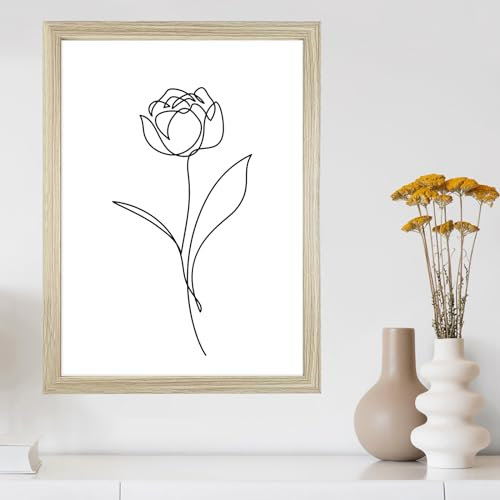 Nutabevr DIN A3 Holz-Bilderrahmen mit Plexiglas, für 29.7 x 42cm Holzbilderrahmen, Moderner eckiger Holzbilderrahmen für vertikalen oder horizontalen Aufhängen, für Puzzles, Fotos, Poster