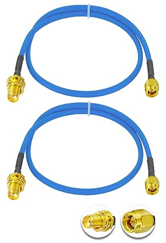 Vecys 2PCS SMA Maschio a SMA Femmina RF Cavo Coassiale 50 Ohm 20 /50CM RG402 SMA RF Cavo Coassiale Pigtail