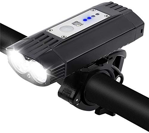 RajoNN Luz de Bicicleta 4000mah Luz de Bicicleta T6 USB MTB Faro de Bicicleta de Carretera Linterna Accesorios de Bicicleta 5 Modos Led luz Delantera de Ciclismo lámpara