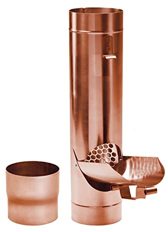 Fallrohrklappe Kupfer mit Sieb DN 76 inkl. Adapter Regenwasserklappe Regenrohrklappe zum Befüllen von Regentonnen, Regenfässer und kleineren Regenwassertanks.