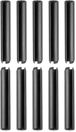 DTGN 5mmx35mm(DxL) Slotted Spring Pin - 50Pack - Good for Home Machine Fastener - 65Mn Spring Dowel Tension Roll Pin - Black